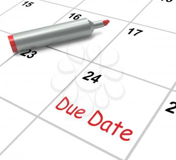 Due Date Calendar Showing Deadline For Submission