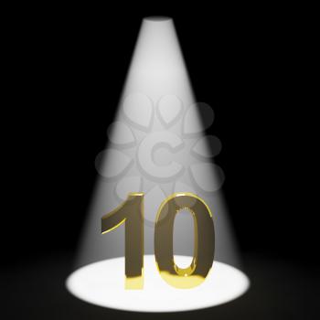 Gold 10th 3d Number Representing Anniversary Or Birthdays