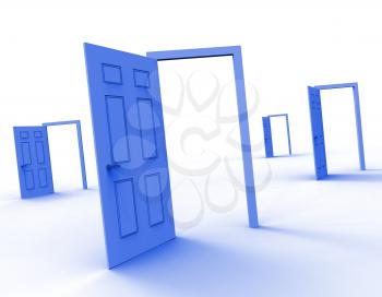 Doors Choice Representing Doorframe Doorway And Direction