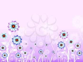 Flowers Background Showing Gardening And Admiring Growth

