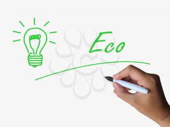 Eco and Lightbulb Referring to Energy Efficiency and Ecology