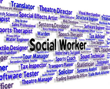 Social Worker Indicating Welfare Hire And Employee