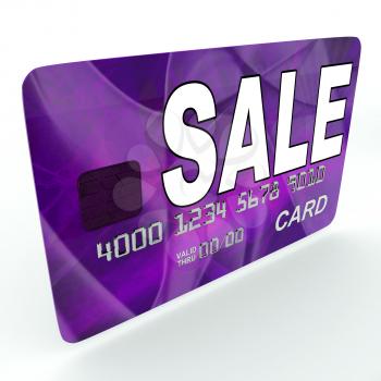 Sale On Credit Debit Card Showing Offer Bargain Promotion