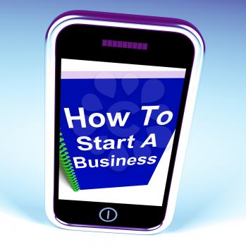 How to Start a Business Phone Showing Starting Strategy