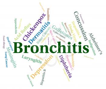 Bronchitis Word Indicating Respiratory Illness And Wordclouds