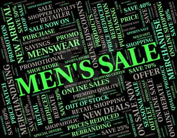 Mens Sale Representing Offer Discounts And Words