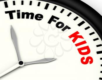 Time For Kiids Message Meaning Playtime Or Starting Family