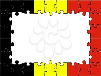 Belgium Jigsaw Showing Blank Space And Europe