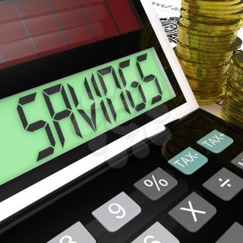 Savings Calculator Meaning Keeping And Saving Money