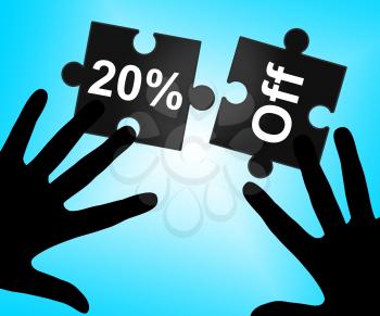 Twenty Percent Off Showing Clearance Promotion And Closeout