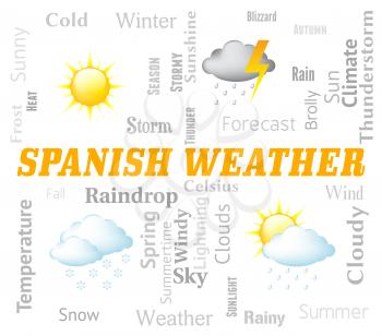 Spanish Weather Indicating Meteorological Conditions And Spain
