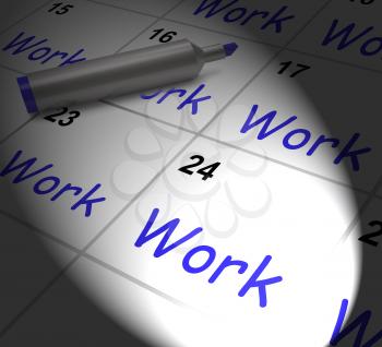 Work Calendar Displaying Employment Job And Occupation