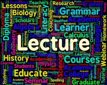 Lecture Word Representing Speeches Orations And Addresses