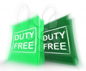 Duty Free Shopping Bags Representing Tax Exempt Discounts