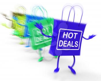 Hot Deals Bags Representing Discounts an Bargains
