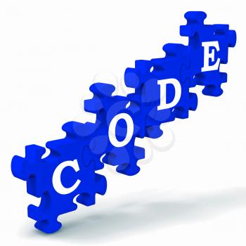 Code Puzzle Showing Codification Or Software Encoding