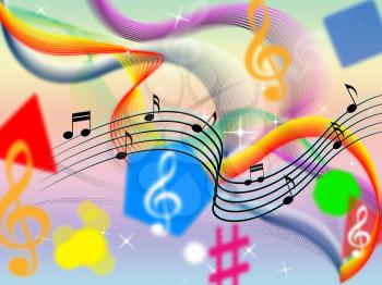 Music Background Meaning Classical Pop And Colorful Ribbons
