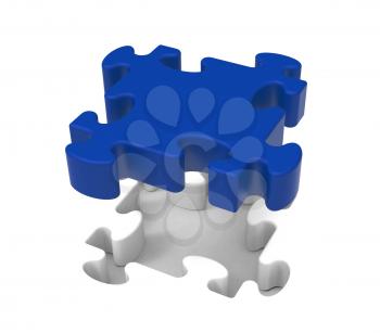 Puzzle Piece Showing Simple Strategy Shape Solution