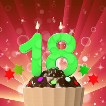 Eighteen Candle On Cupcake Meaning Eighteenth Birthday Cake Or Celebration