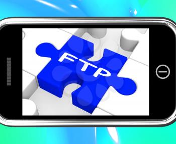 FTP On Smartphone Showing Data Transmission And Protocols
