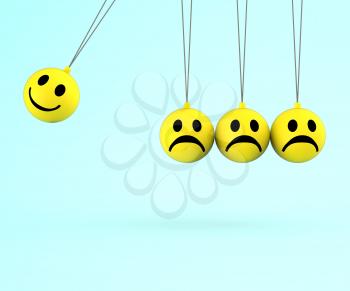Happy And Sad Smileys Shows Positive Negative Emotions