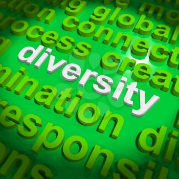 Diversity Word Cloud Showing Multicultural Diverse Culture