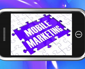 Mobile Marketing On Smartphone Showing Ecommerce And Emarketing