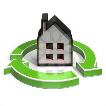 House Icon Shows Home Or Building Investing