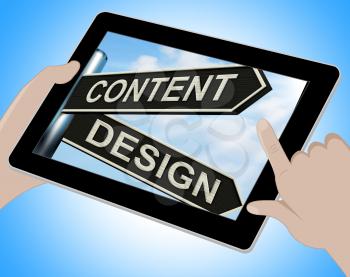 Content Design Tablet Meaning Message And Graphics