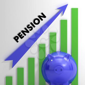 Raising Pension Chart Showing Monetary Growth Or Progress