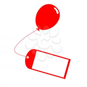 Card Tied To Balloon Meaning Present Label Or Birthday Message