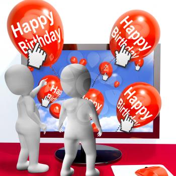 Happy Birthday Balloons Showing Festivities and Invitations Internet 