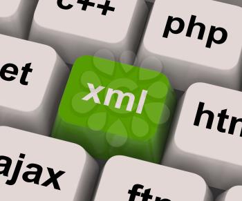 Xml Programming Key Showing Extensible Markup Language