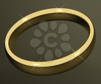 Gold Ring Representing Love Valentines And Romancing