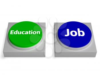 Education Job Buttons Showing Learning Or Earnng