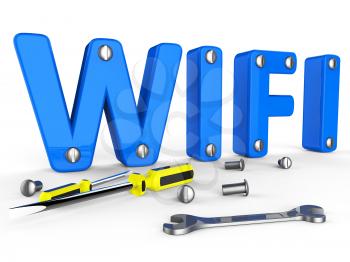 Wifi Tools Indicating World Wide Web And Website