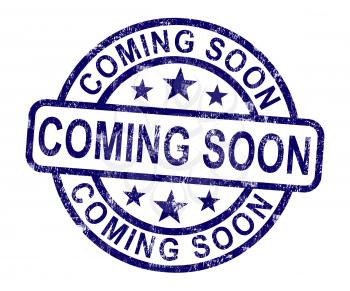 Coming Soon Stamp Showing New Product Arrivals