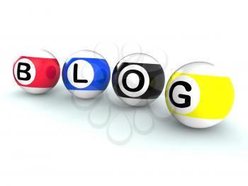 Blogging Word Shows Weblog Or website Blog