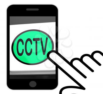 CCTV Button Displaying Camera Monitoring Or Online Surveillance