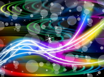Flourescent Swirls Background Meaning Colorful Space And Bubbles
