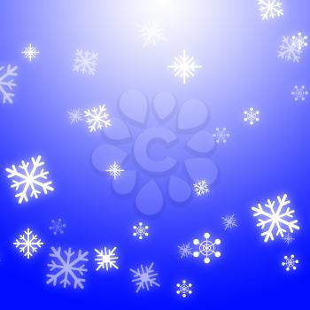 Snow Flakes Background Showing Seasonal Wallpaper Or Snow Pattern