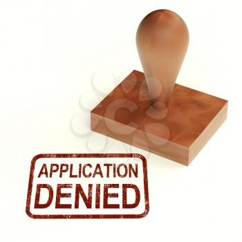 Application Denied Stamp Showing Loan Or Visa Rejected