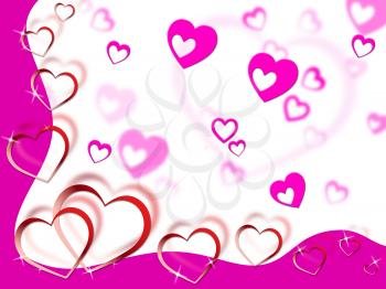 Hearts Background Showing Tenderness Affection And Dear
