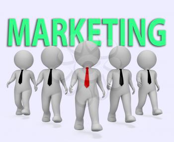 Marketing Businessmen Meaning Ecommerce Seo And Entrepreneurs 3d Rendering