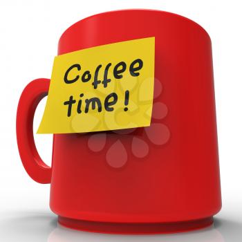 Coffee Time Message Meaning Short Break And Communication 3d Rendering