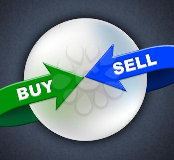 Buy Sell Arrows Representing Purchase Sale And Vend