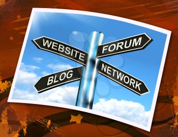 Website Forum Blog Network Sign Showing Internet