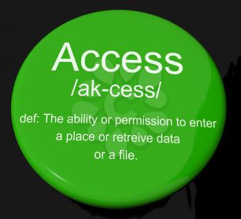 Access Definition Button Shows Permission To Enter A Place