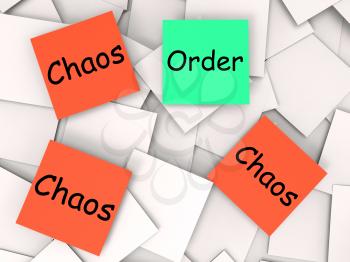 Order Chaos Post-It Notes Meaning Orderly Or Chaotic