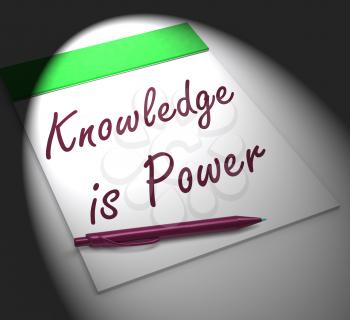 Knowledge Is Power Notebook Displaying Successful Intellect And Mental Strength